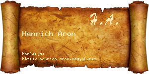 Henrich Áron névjegykártya